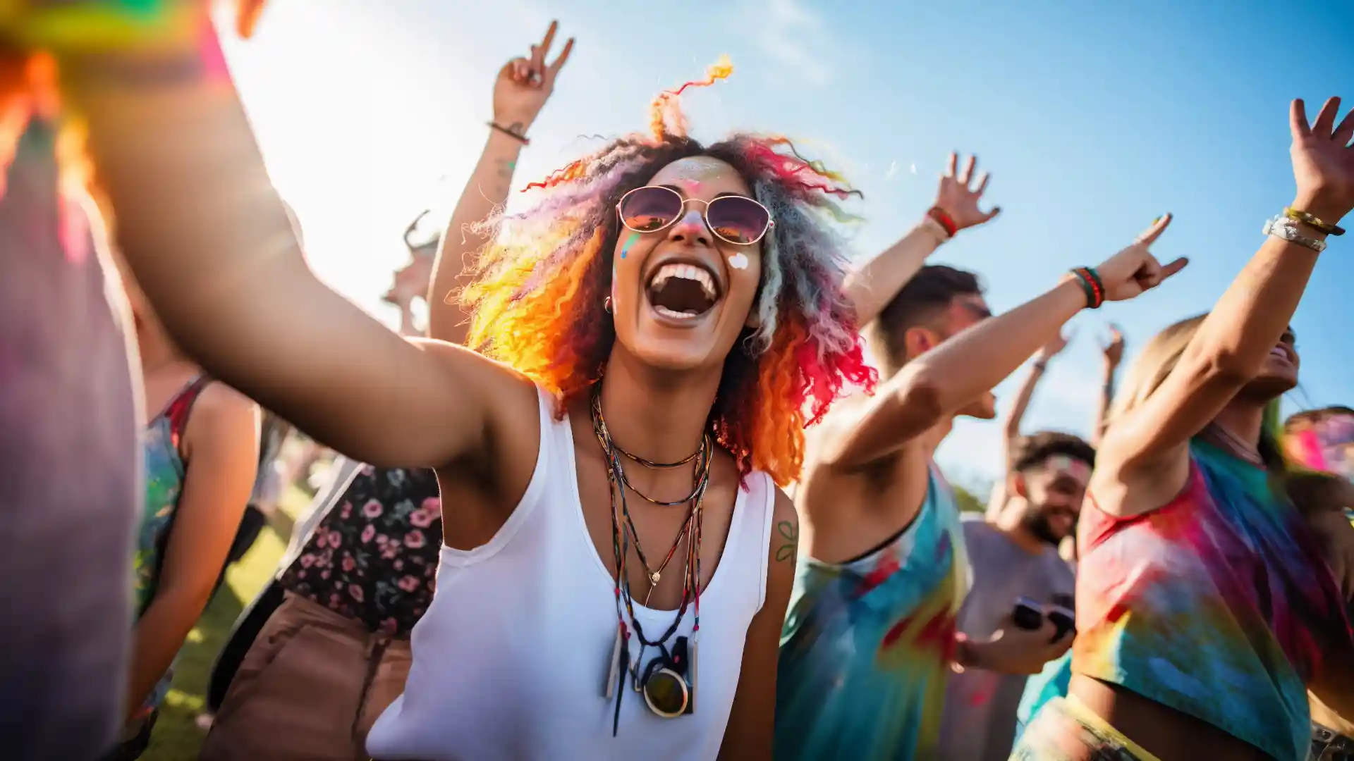 大勢の高校生が盛り上がっている