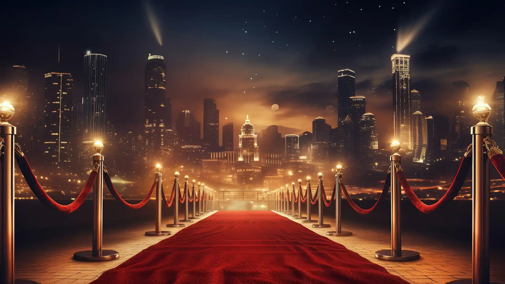 都会に向かって敷かれたレッドカーペット